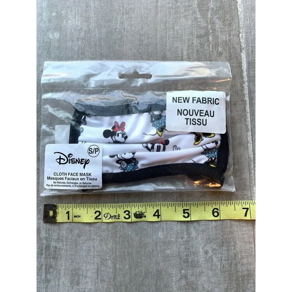 DISNEY Minnie Mouse Cloth Face Mask Kids NEW Washable Breathable Soft White